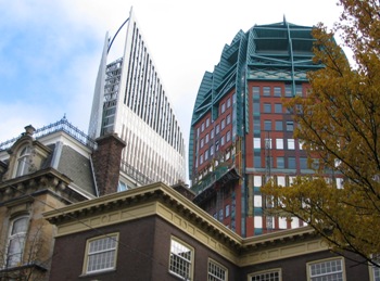 This photo, depicting the contrasting architectural angles and ages that can be seen in The Hague, Netherlands, was taken by Amsterdam photographer Herman Brinkman.